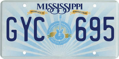 MS license plate GYC695