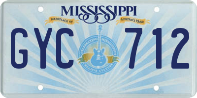 MS license plate GYC712