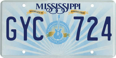 MS license plate GYC724