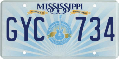 MS license plate GYC734