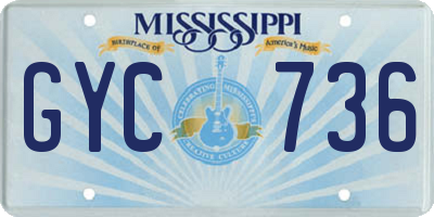 MS license plate GYC736