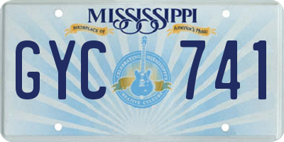 MS license plate GYC741