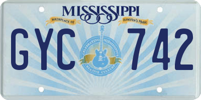 MS license plate GYC742