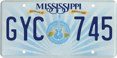 MS license plate GYC745