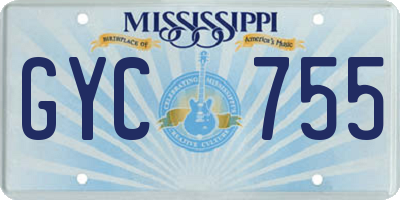 MS license plate GYC755