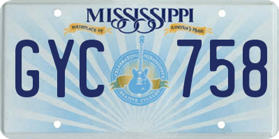 MS license plate GYC758