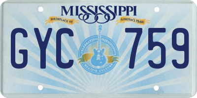 MS license plate GYC759