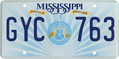 MS license plate GYC763