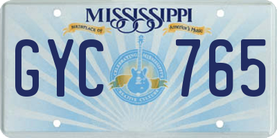 MS license plate GYC765