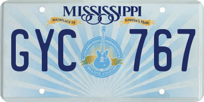 MS license plate GYC767