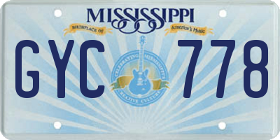MS license plate GYC778