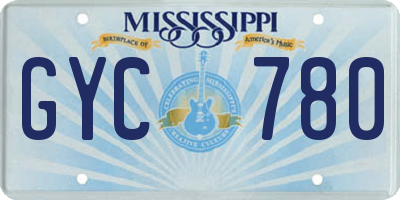 MS license plate GYC780