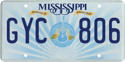MS license plate GYC806