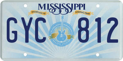 MS license plate GYC812