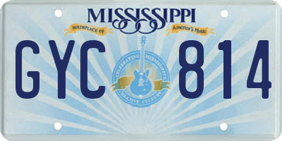 MS license plate GYC814