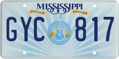 MS license plate GYC817