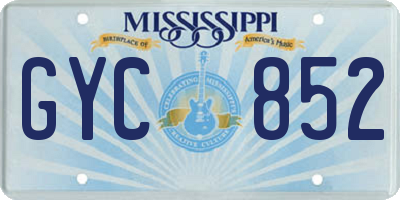 MS license plate GYC852