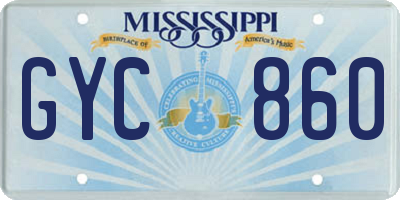 MS license plate GYC860