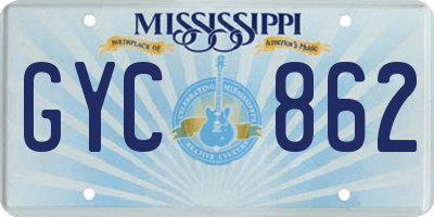 MS license plate GYC862