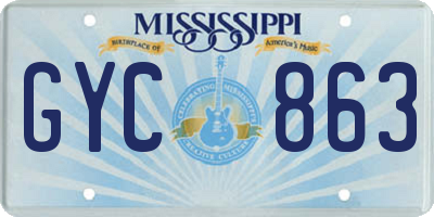 MS license plate GYC863