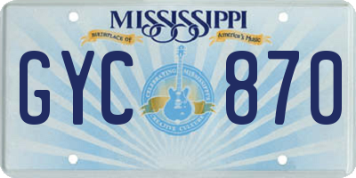 MS license plate GYC870