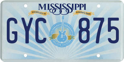 MS license plate GYC875