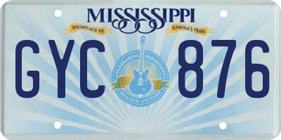 MS license plate GYC876