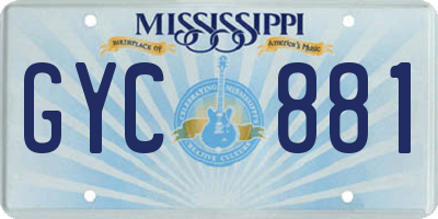 MS license plate GYC881