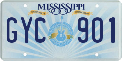 MS license plate GYC901