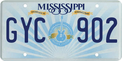 MS license plate GYC902