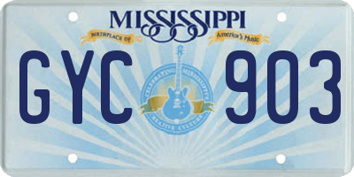 MS license plate GYC903