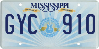 MS license plate GYC910