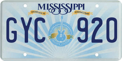 MS license plate GYC920
