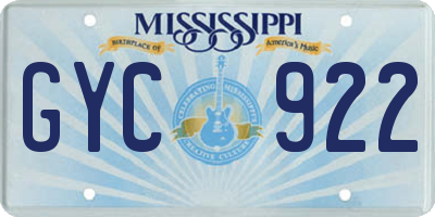 MS license plate GYC922