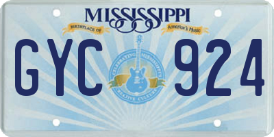 MS license plate GYC924