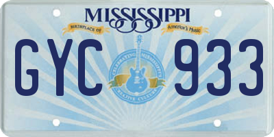 MS license plate GYC933