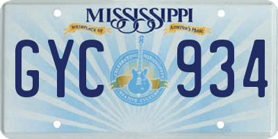 MS license plate GYC934