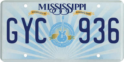 MS license plate GYC936