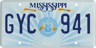MS license plate GYC941