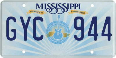 MS license plate GYC944