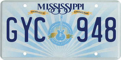 MS license plate GYC948