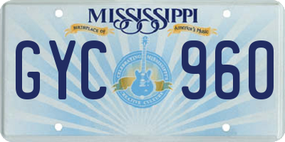 MS license plate GYC960