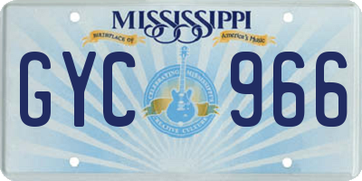 MS license plate GYC966