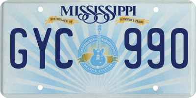 MS license plate GYC990