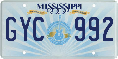 MS license plate GYC992