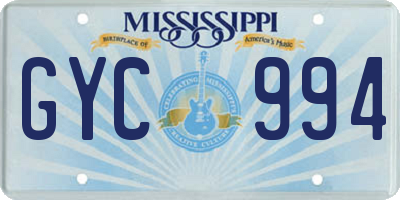 MS license plate GYC994