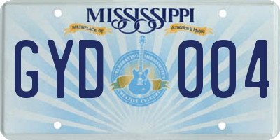 MS license plate GYD004