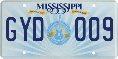 MS license plate GYD009