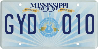 MS license plate GYD010