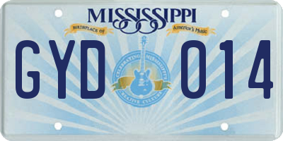 MS license plate GYD014